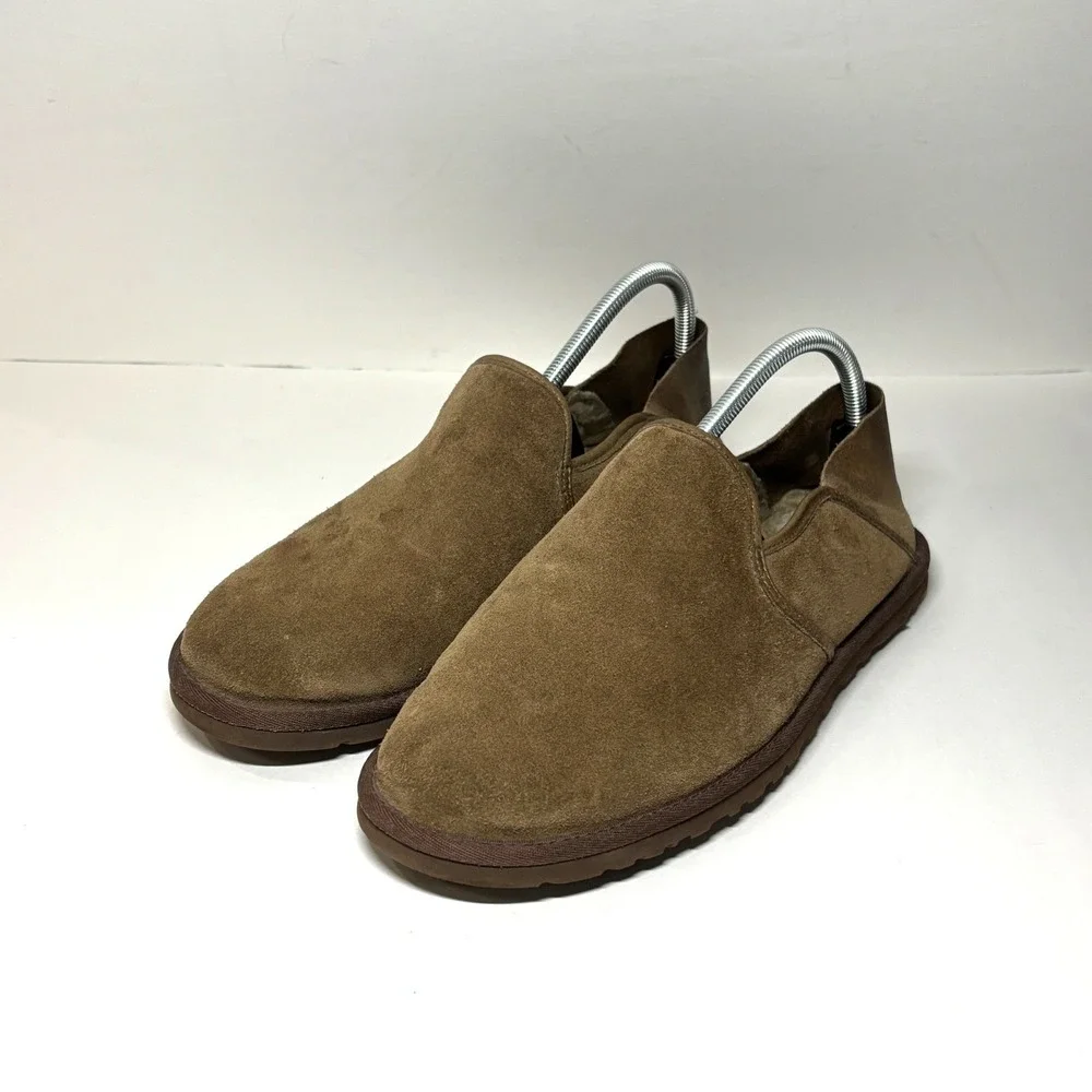 UGG Henrick Loafers Mens Size 10 Brown Suede Sheepskin Slip On Driving